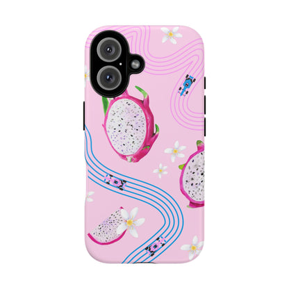 Pink F1 Alpine and Dragonfruit Phone Case, Trendy F1 Gift, Formula 1 Gift, Cute Fruit F1 Phone Case, Unique Phone Case