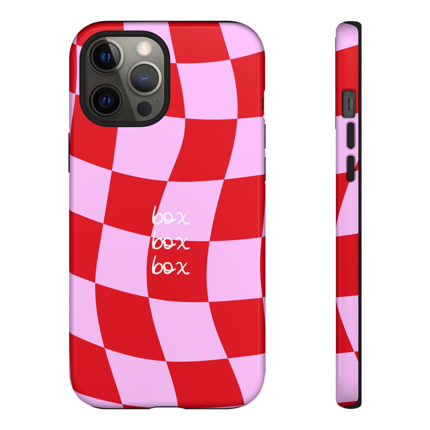 Pink and Red Checkered F1 Phone Case, Box Box Box F1 Phone Case