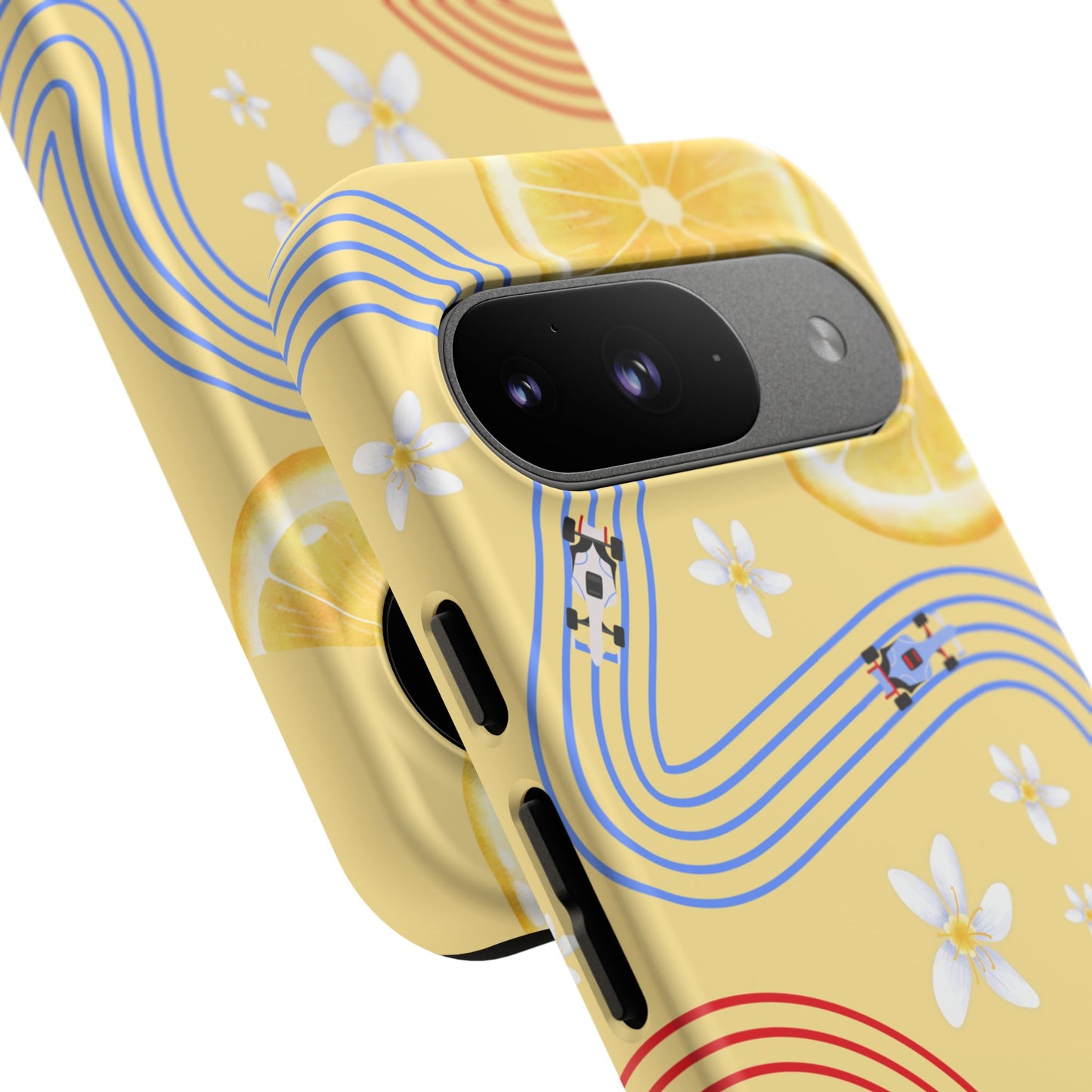 Yellow F1 Racing Bulls and Lemons Phone Case, Trendy F1 Gift, Formula 1 Gift, Cute Fruit F1 Phone Case, Unique Phone Case