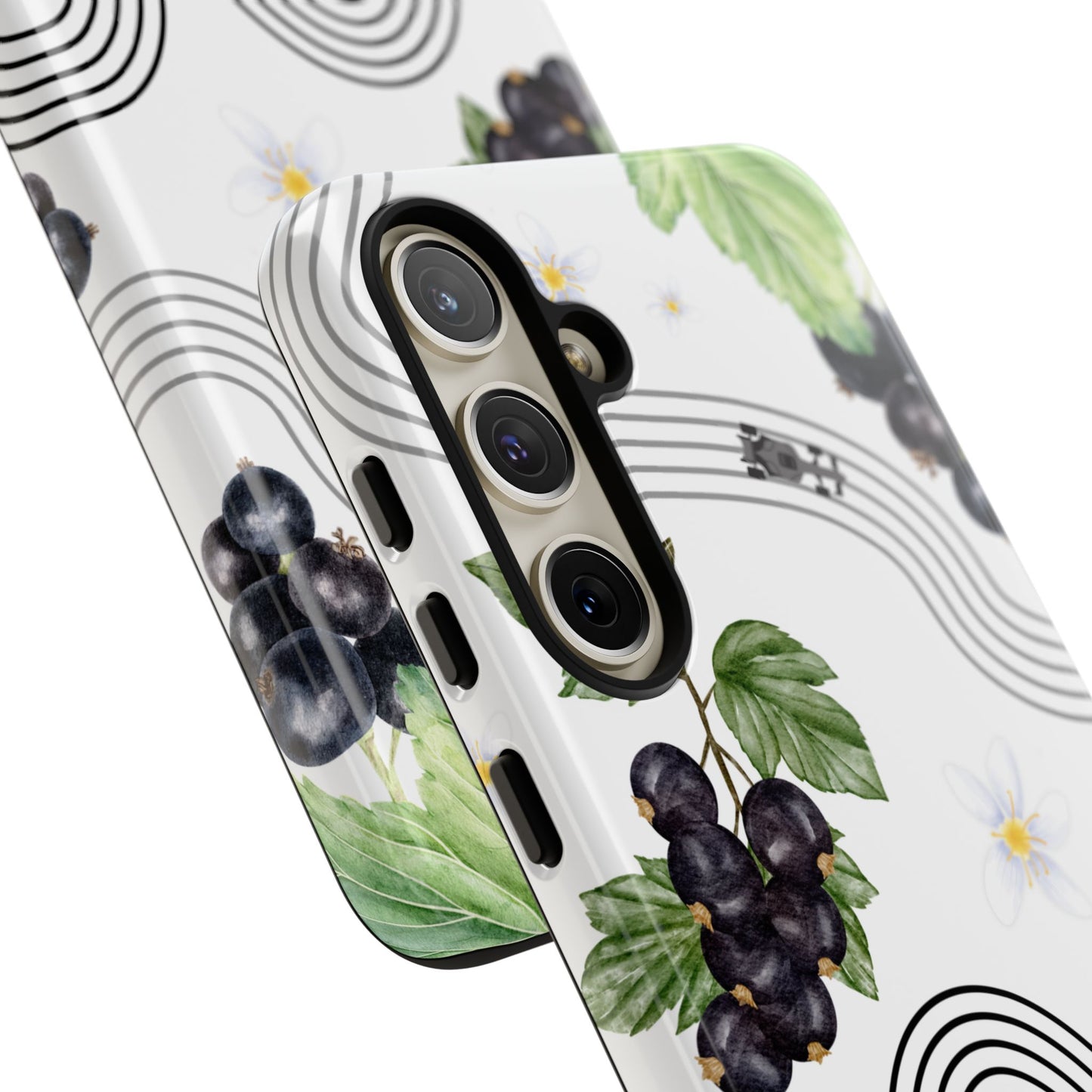 F1 Cadillac and Black Currants Phone Case, Trendy F1 Gift, Formula 1 Gift, Cute Fruit F1 Phone Case, Unique Phone Case