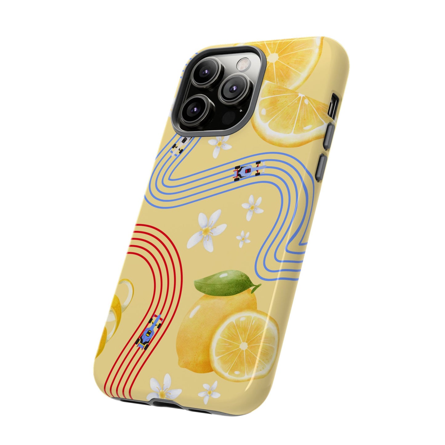 Yellow F1 Racing Bulls and Lemons Phone Case, Trendy F1 Gift, Formula 1 Gift, Cute Fruit F1 Phone Case, Unique Phone Case