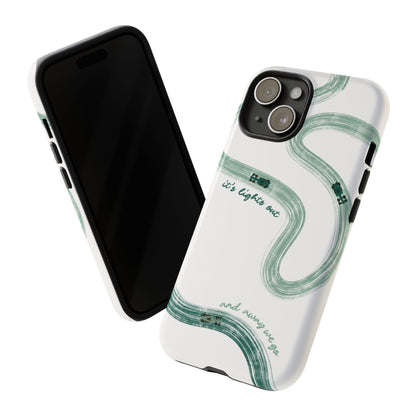 F1 Phone Case Green Painted "its lights out and away we go", Trendy F1 Gift, Formula 1 Gift, Cute F1 Phone Case, Gift for F1 Fans