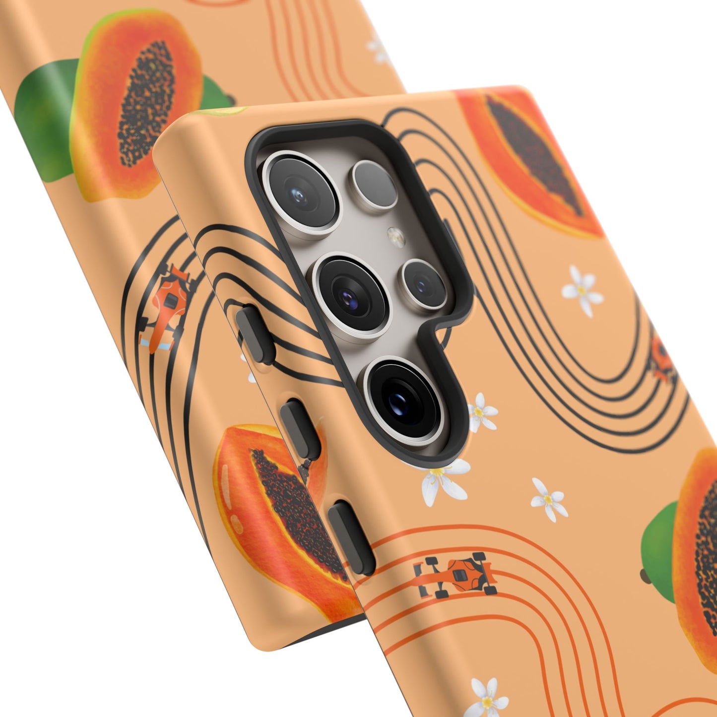 Orange F1 McLaren and Papaya Phone Case, Trendy F1 Gift, Formula 1 Gift, Cute Fruit F1 Phone Case, Unique Phone Case