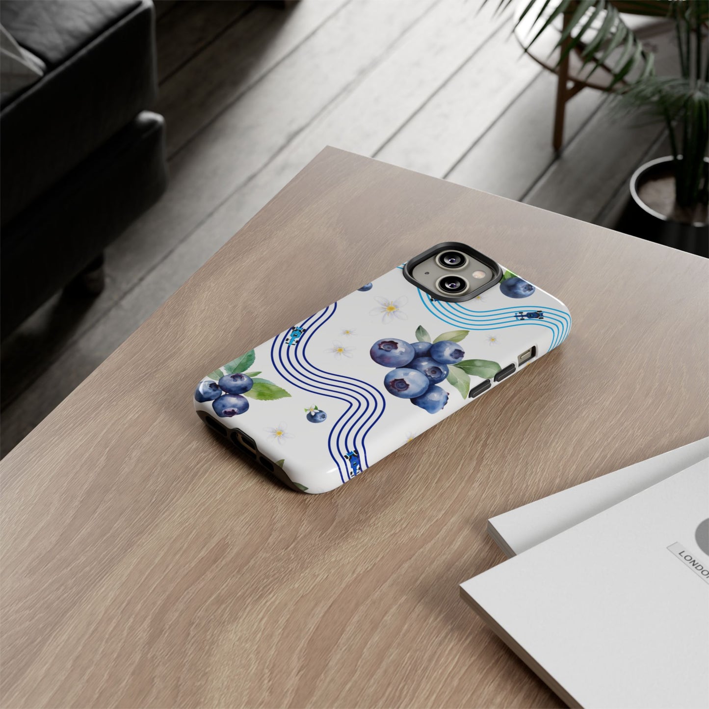 F1 Williams and Blueberries Phone Case, Trendy F1 Gift, Formula 1 Gift, Cute Fruit F1 Phone Case, Unique Phone Case