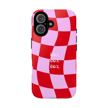 Pink and Red Checkered F1 Phone Case, Box Box Box F1 Phone Case