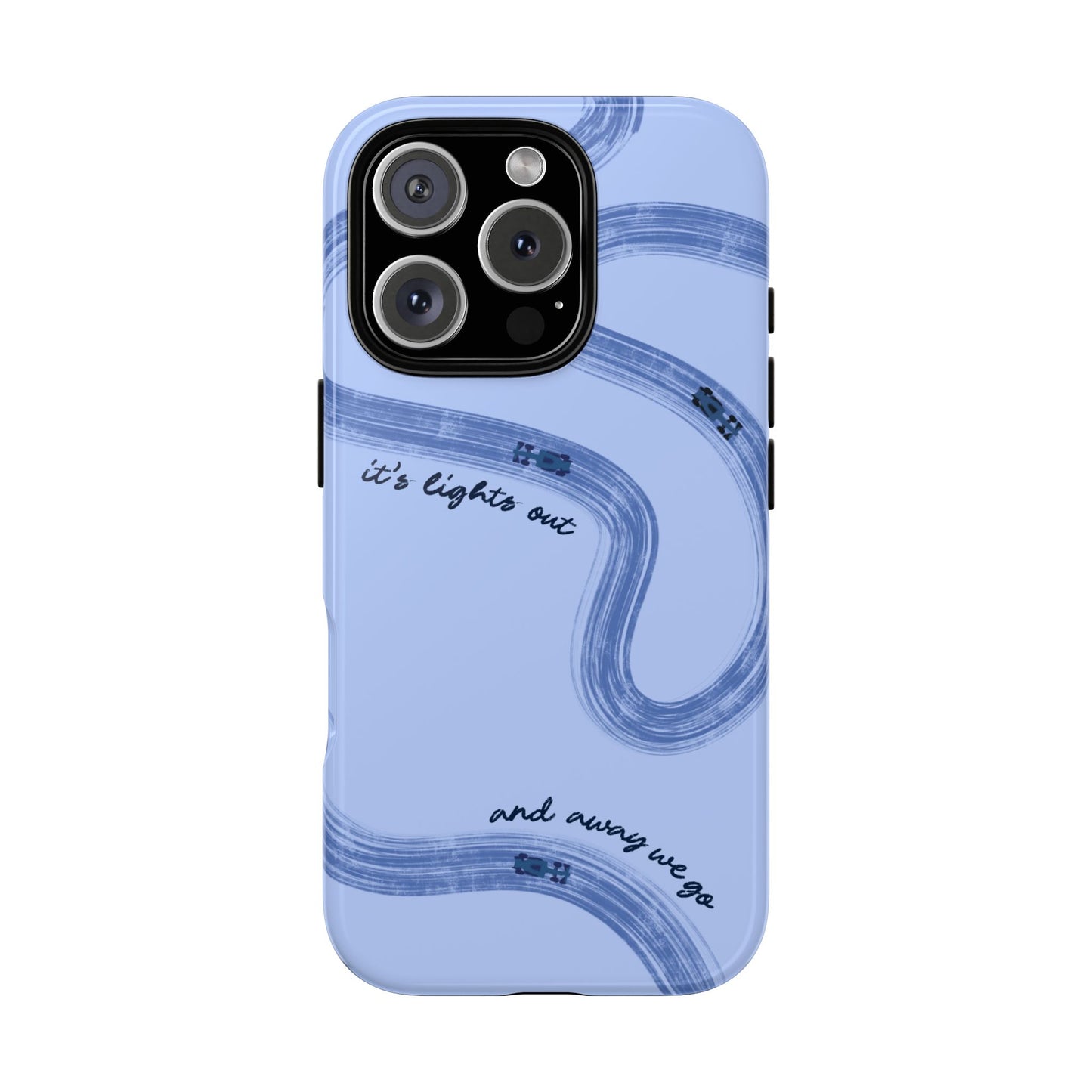 F1 Phone Case Monochrome Blue Painted "its lights out and away we go", Trendy F1 Gift, Formula 1 Gift, Cute F1 Phone Case, Phone Case