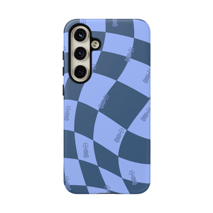 F1 Phone Case Blue Checkerboard Design, Trendy F1 Gift, Formula 1 Gift, Cute F1 Phone Case, Unique Formula One Phone Case