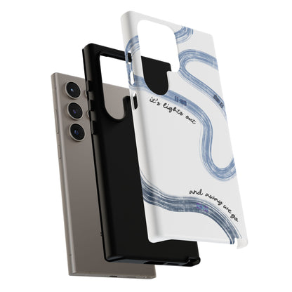 F1 Phone Case Blue Painted "its lights out and away we go", Trendy F1 Gift, Formula 1 Gift, Cute F1 Phone Case, Gift for F1 Fans