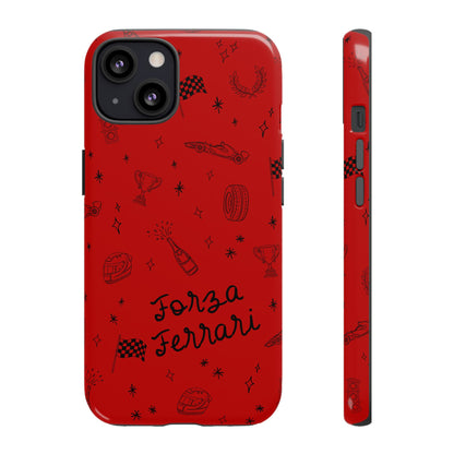 F1 Ferrari Racing Doodle "Forza Ferrari" F1 Phone Case Design