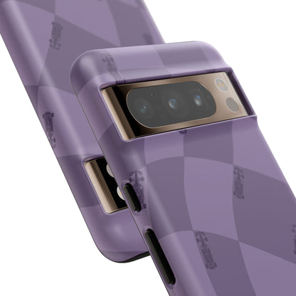 F1 Phone Case Purple Checkered Design, Trendy F1 Gift, Formula 1 Gift, Cute F1 Phone Case, Unique Formula One Phone Case