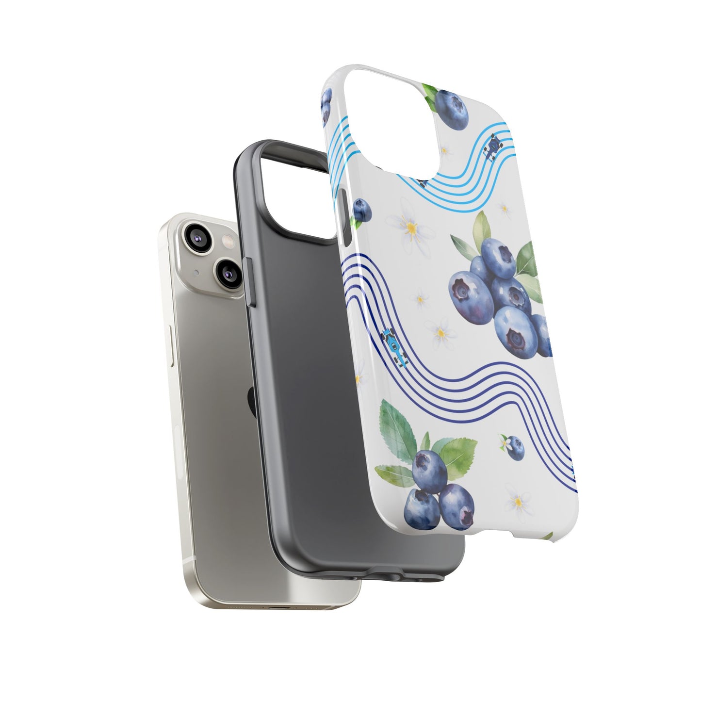F1 Williams and Blueberries Phone Case, Trendy F1 Gift, Formula 1 Gift, Cute Fruit F1 Phone Case, Unique Phone Case