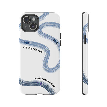F1 Phone Case Blue Painted "its lights out and away we go", Trendy F1 Gift, Formula 1 Gift, Cute F1 Phone Case, Gift for F1 Fans