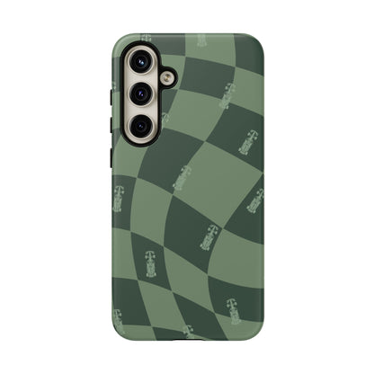F1 Phone Case Green Checkerboard Design, Trendy F1 Gift, Formula 1 Gift, Cute F1 Phone Case, Unique Formula One Phone Case