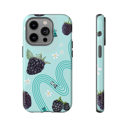 Teal F1 Mercedes and Blackberries Phone Case , Trendy F1 Gift, Formula 1 Gift, Cute Fruit F1 Phone Case, Unique Phone Case