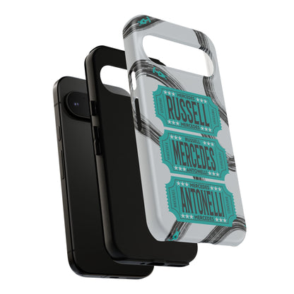 Mercedes F1 Phone Case Painted Ticket Stubs, Trendy F1 Gift, Formula 1 Gift, Cute F1 Phone Case