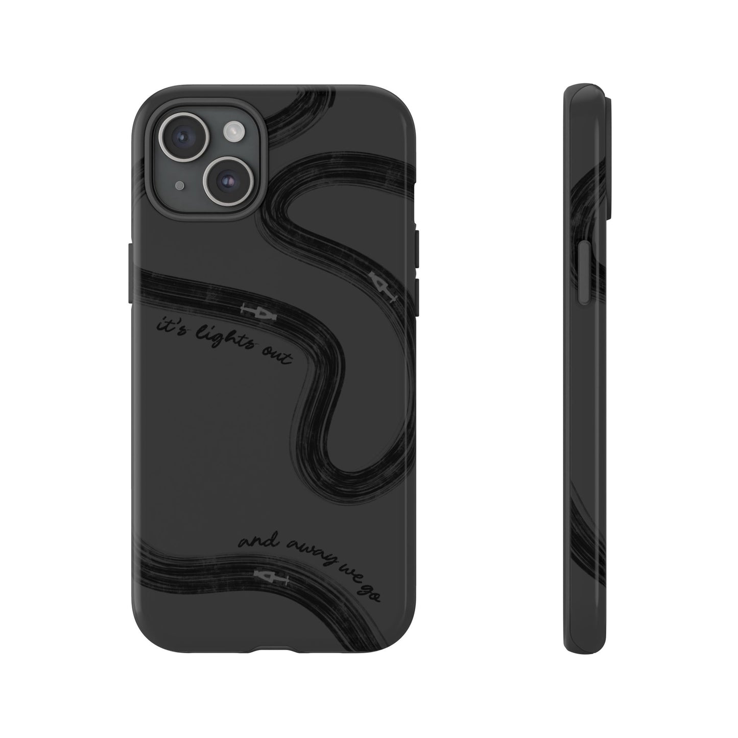F1 Phone Case Monochrome Black Painted "its lights out and away we go", Trendy F1 Gift, Formula 1 Gift, Cute F1 Phone Case, Phone Case