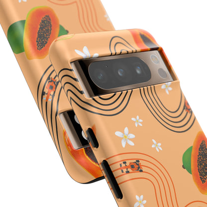 Orange F1 McLaren and Papaya Phone Case, Trendy F1 Gift, Formula 1 Gift, Cute Fruit F1 Phone Case, Unique Phone Case