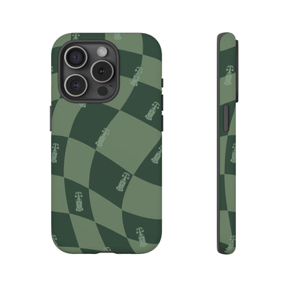 F1 Phone Case Green Checkerboard Design, Trendy F1 Gift, Formula 1 Gift, Cute F1 Phone Case, Unique Formula One Phone Case
