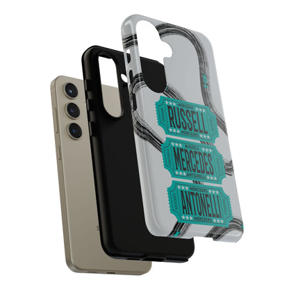 Mercedes F1 Phone Case Painted Ticket Stubs, Trendy F1 Gift, Formula 1 Gift, Cute F1 Phone Case