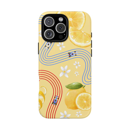 Yellow F1 Racing Bulls and Lemons Phone Case, Trendy F1 Gift, Formula 1 Gift, Cute Fruit F1 Phone Case, Unique Phone Case