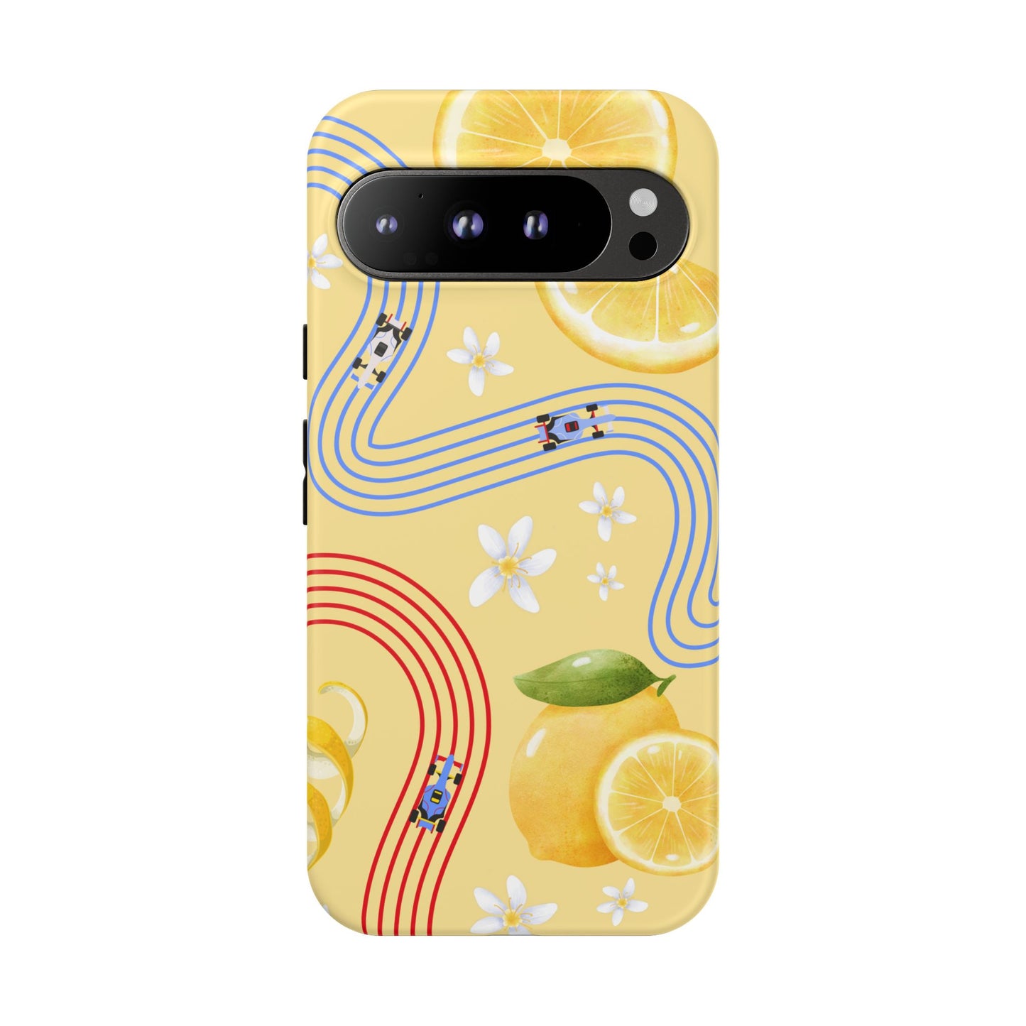 Yellow F1 Racing Bulls and Lemons Phone Case, Trendy F1 Gift, Formula 1 Gift, Cute Fruit F1 Phone Case, Unique Phone Case