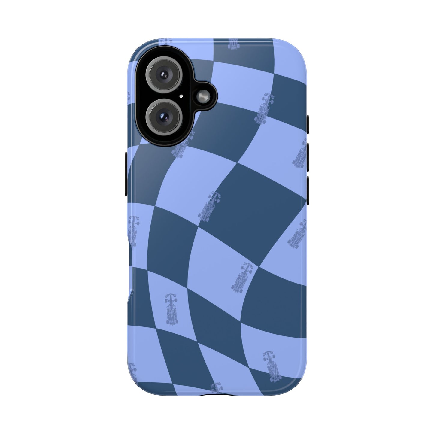 F1 Phone Case Blue Checkerboard Design, Trendy F1 Gift, Formula 1 Gift, Cute F1 Phone Case, Unique Formula One Phone Case