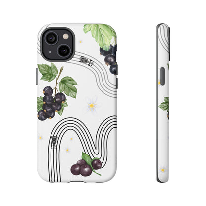 F1 Cadillac and Black Currants Phone Case, Trendy F1 Gift, Formula 1 Gift, Cute Fruit F1 Phone Case, Unique Phone Case