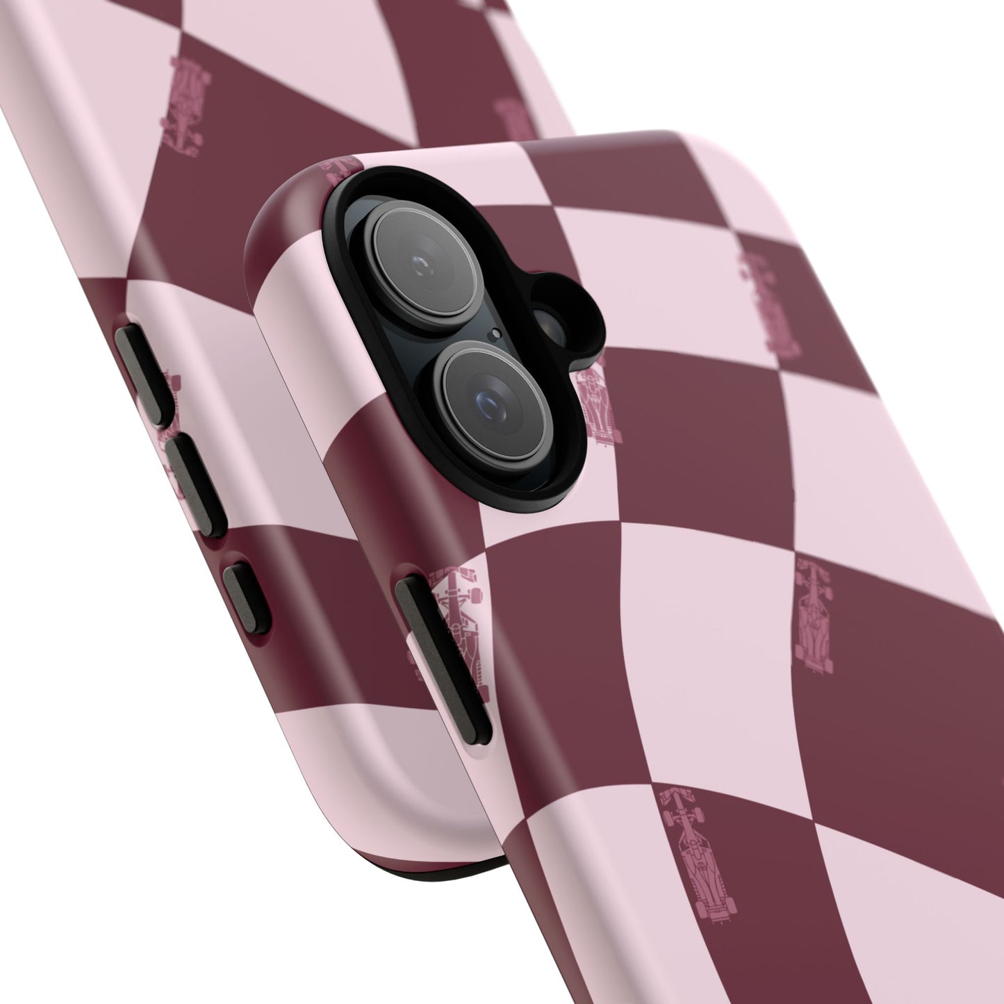 F1 Phone Case Pink Checkered Design, Trendy F1 Gift, Formula 1 Gift, Cute F1 Phone Case, Unique Formula One Phone Case