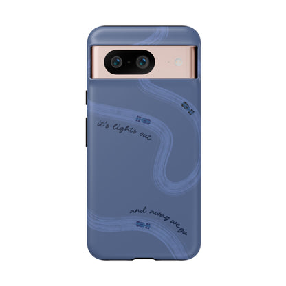 F1 Phone Case Monochrome Dark Blue Painted "its lights out and away we go", Trendy F1 Gift, Formula 1 Gift, Cute F1 Phone Case, Phone Case