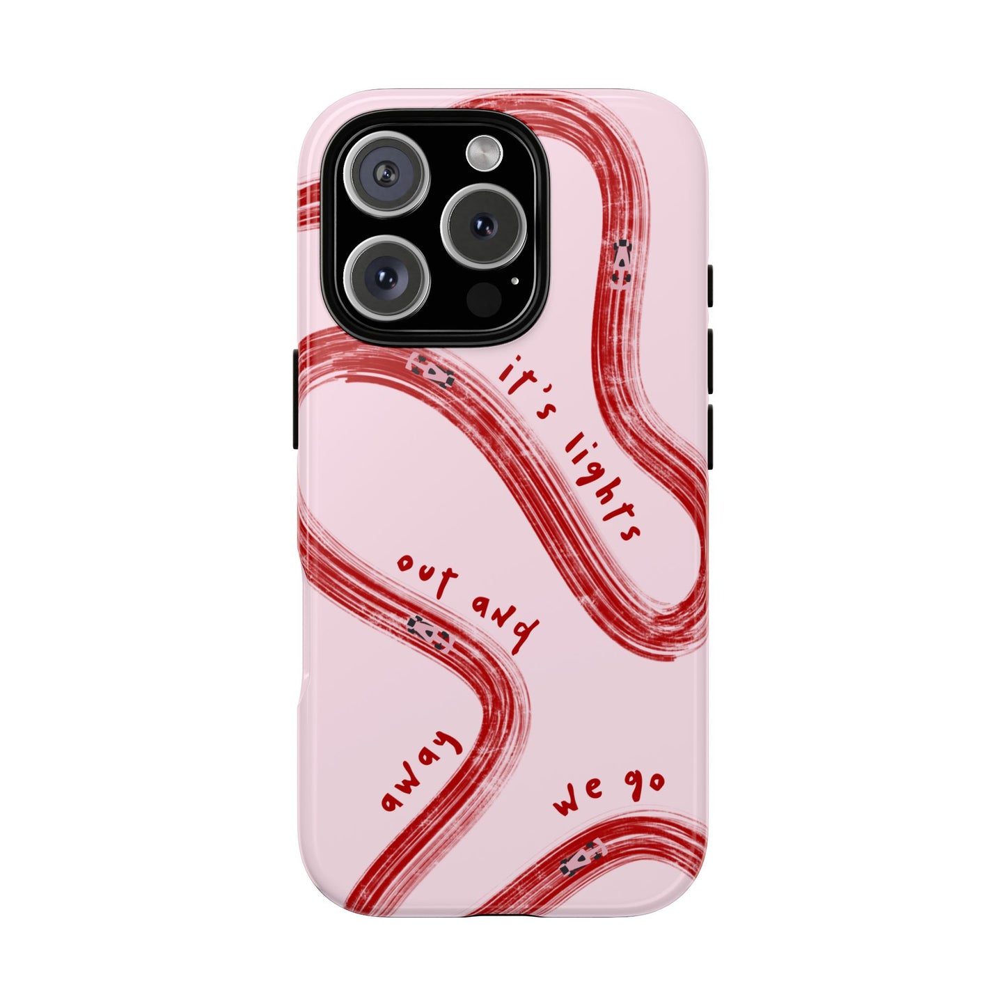 Pink and Red Lights Out F1 Phone Case Design, Trendy F1 Gift, Formula 1 Gift, Cute F1 Phone Case, Unique Formula One Phone Case