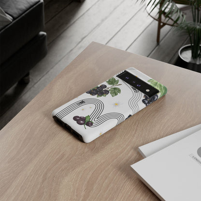 F1 Cadillac and Black Currants Phone Case, Trendy F1 Gift, Formula 1 Gift, Cute Fruit F1 Phone Case, Unique Phone Case