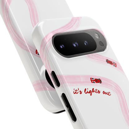 F1 Phone Case Pink and Red Painted "its lights out and away we go", Trendy F1 Gift, Formula 1 Gift, Cute F1 Phone Case, Unique Phone Case