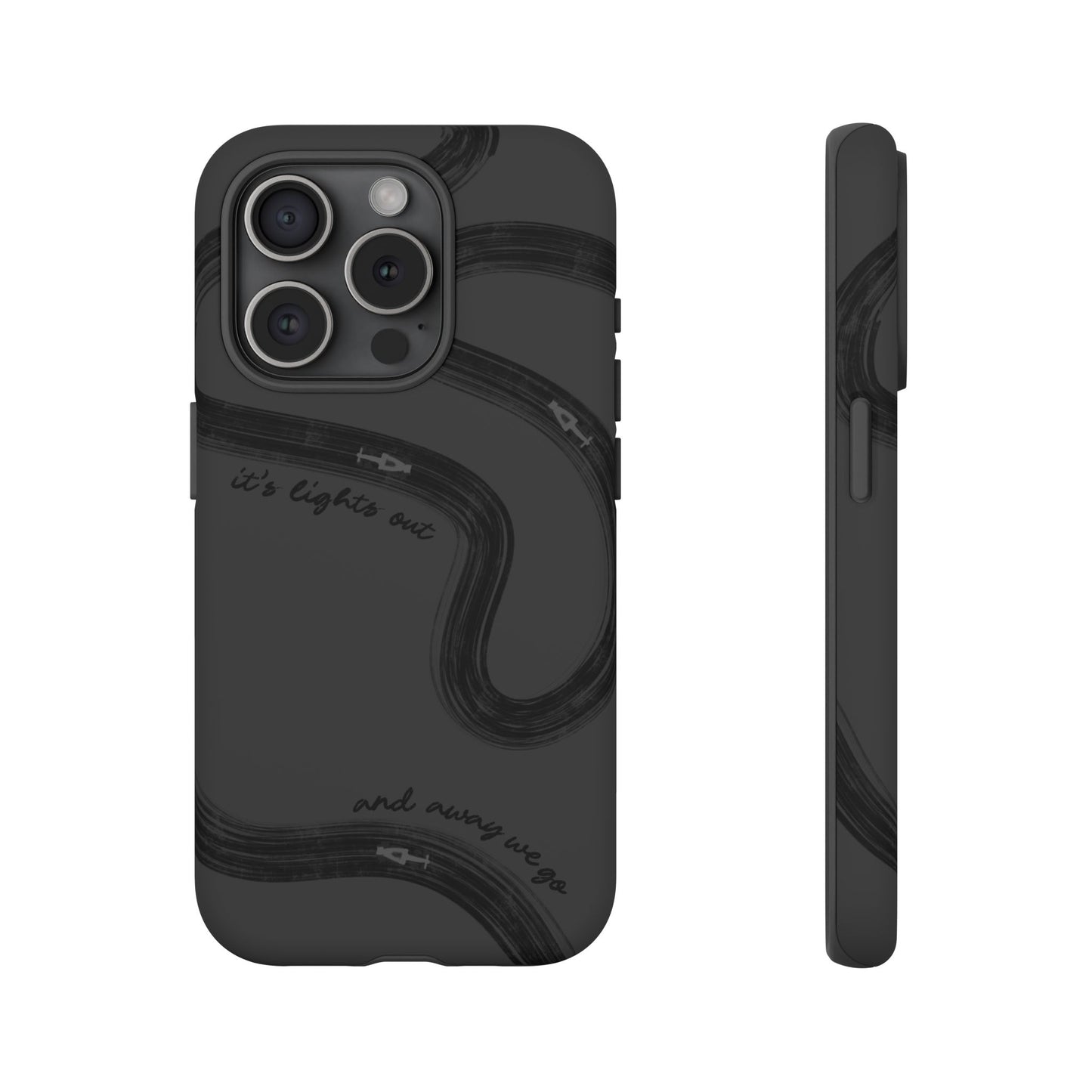 F1 Phone Case Monochrome Black Painted "its lights out and away we go", Trendy F1 Gift, Formula 1 Gift, Cute F1 Phone Case, Phone Case
