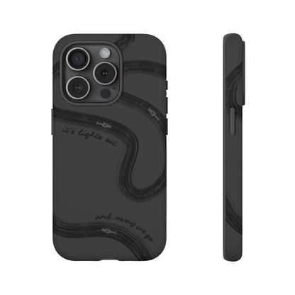 F1 Phone Case Monochrome Black Painted "its lights out and away we go", Trendy F1 Gift, Formula 1 Gift, Cute F1 Phone Case, Phone Case