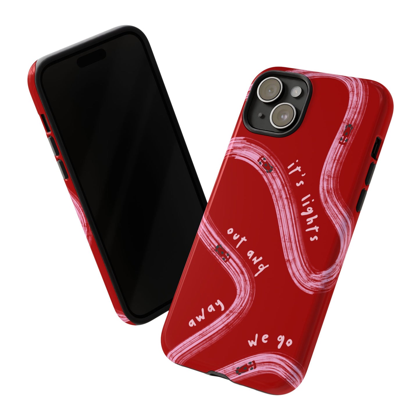 Red and Pink Lights Out F1 Phone Case Design, Trendy F1 Gift, Formula 1 Gift, Cute F1 Phone Case, Unique Formula One Phone Case