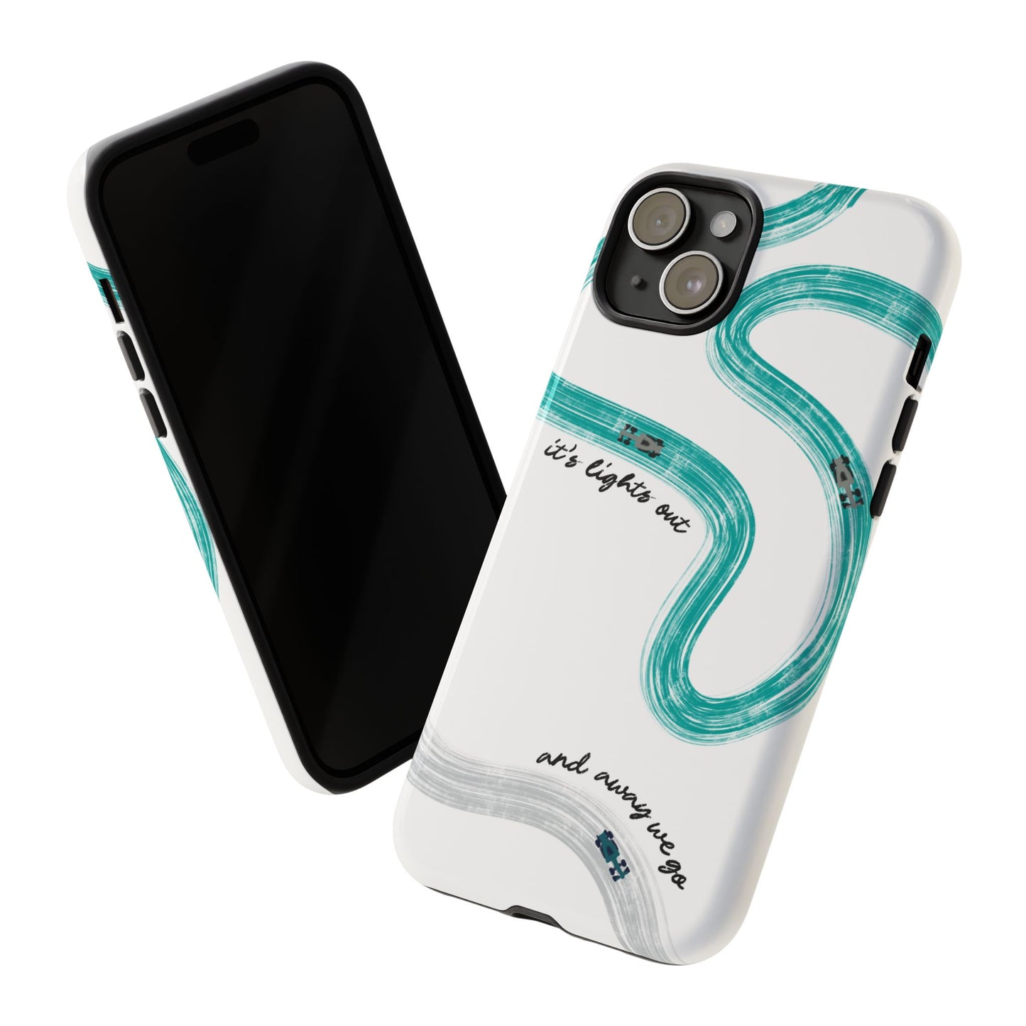 Mercedes F1 Phone Case Painted "its lights out and away we go", Trendy F1 Gift, Formula 1 Gift, Cute F1 Phone Case