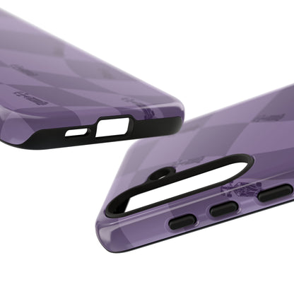 F1 Phone Case Purple Checkered Design, Trendy F1 Gift, Formula 1 Gift, Cute F1 Phone Case, Unique Formula One Phone Case