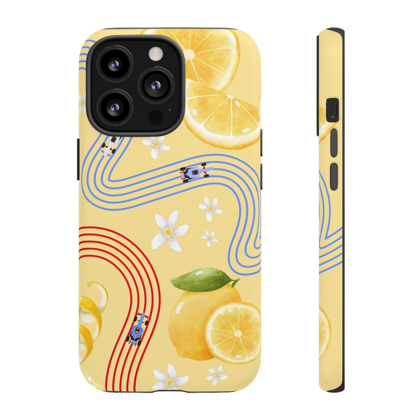 Yellow F1 Racing Bulls and Lemons Phone Case, Trendy F1 Gift, Formula 1 Gift, Cute Fruit F1 Phone Case, Unique Phone Case