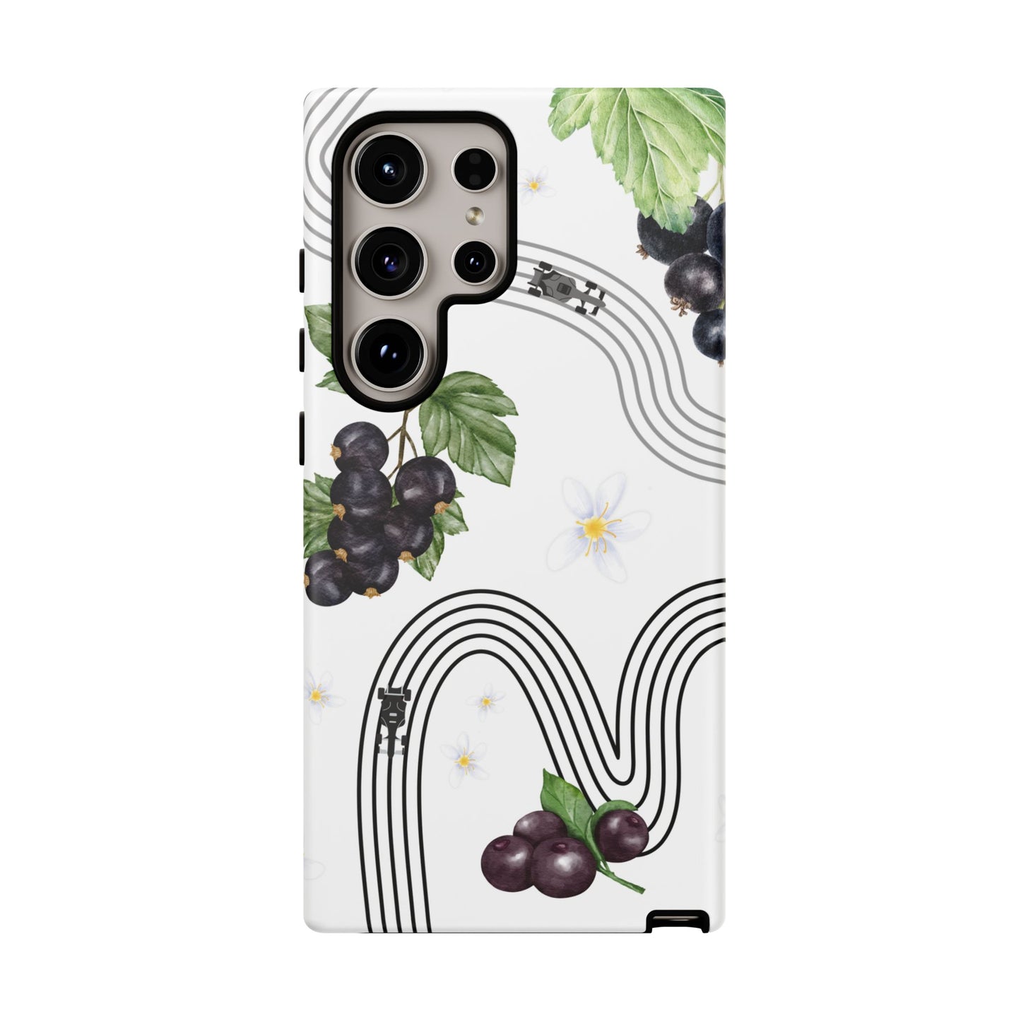 F1 Cadillac and Black Currants Phone Case, Trendy F1 Gift, Formula 1 Gift, Cute Fruit F1 Phone Case, Unique Phone Case