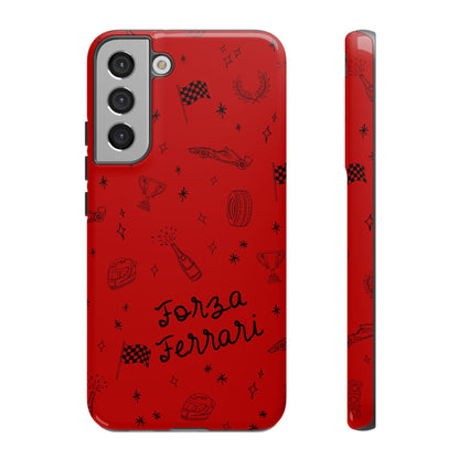 F1 Ferrari Racing Doodle "Forza Ferrari" F1 Phone Case Design