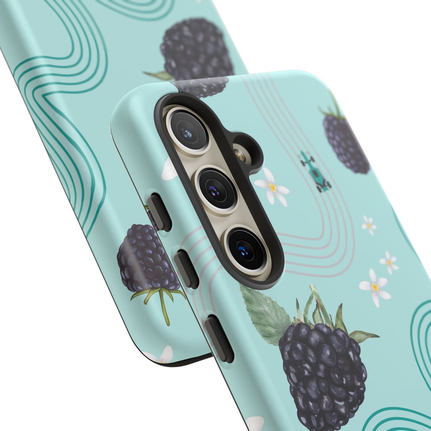 Teal F1 Mercedes and Blackberries Phone Case , Trendy F1 Gift, Formula 1 Gift, Cute Fruit F1 Phone Case, Unique Phone Case