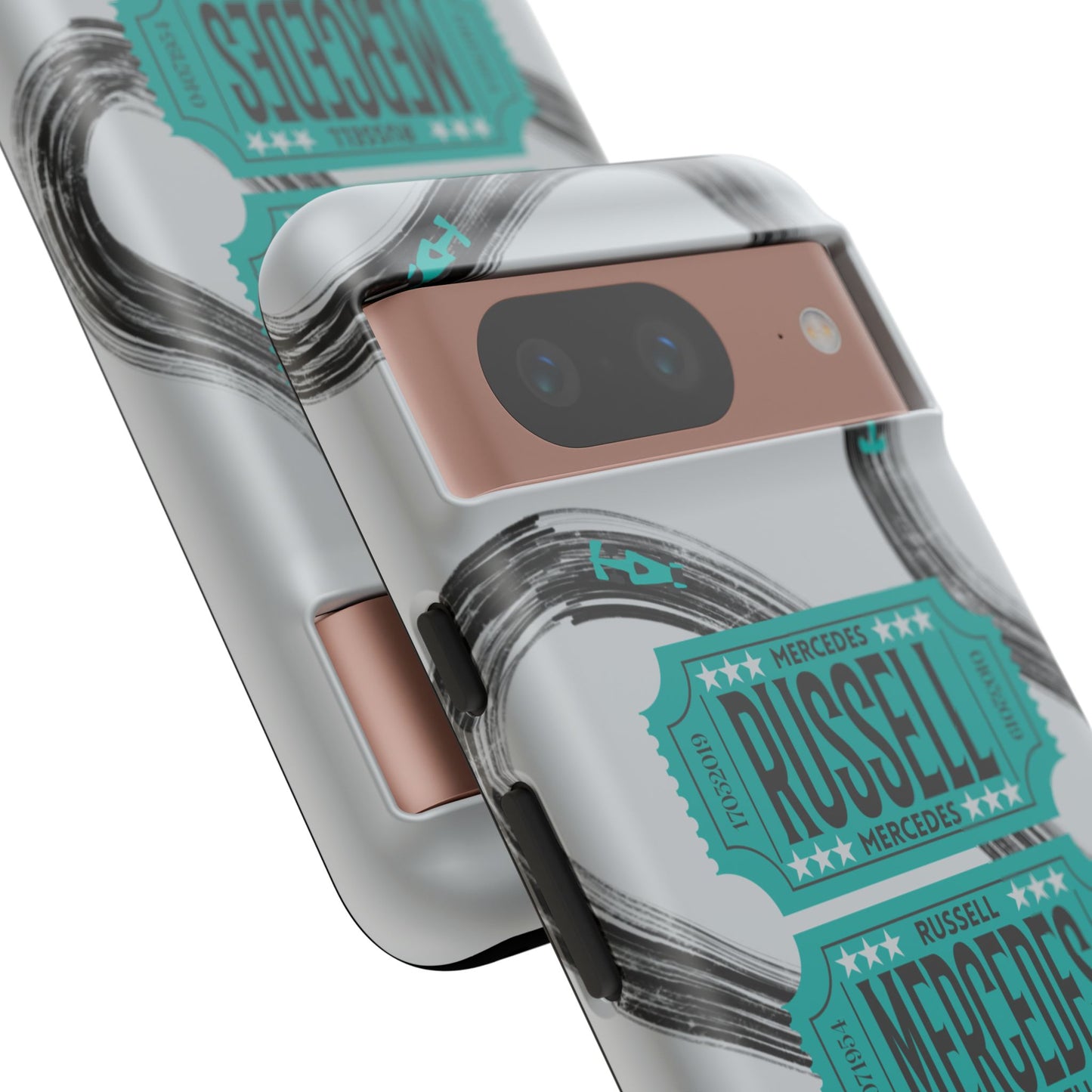 Mercedes F1 Phone Case Painted Ticket Stubs, Trendy F1 Gift, Formula 1 Gift, Cute F1 Phone Case