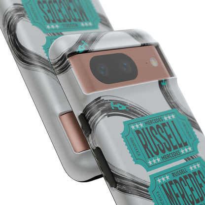Mercedes F1 Phone Case Painted Ticket Stubs, Trendy F1 Gift, Formula 1 Gift, Cute F1 Phone Case