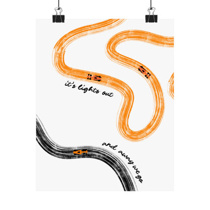 F1 McLaren Orange and Black Matte Vertical Poster | F1 Giclée Art Print (US SIZING)
