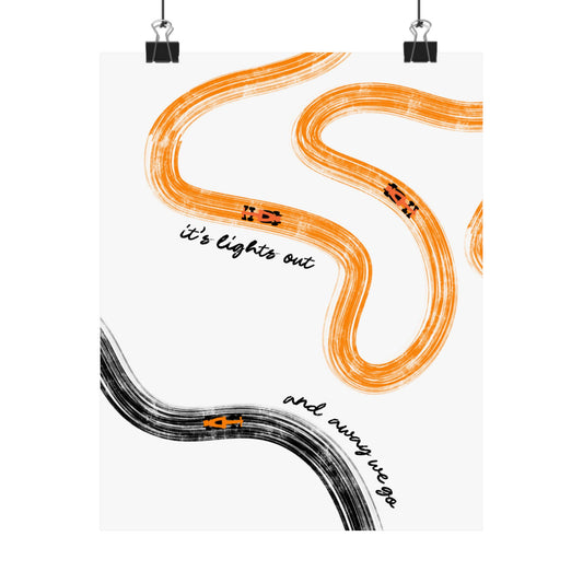 F1 McLaren Orange and Black Matte Vertical Poster | F1 Giclée Art Print (US SIZING)
