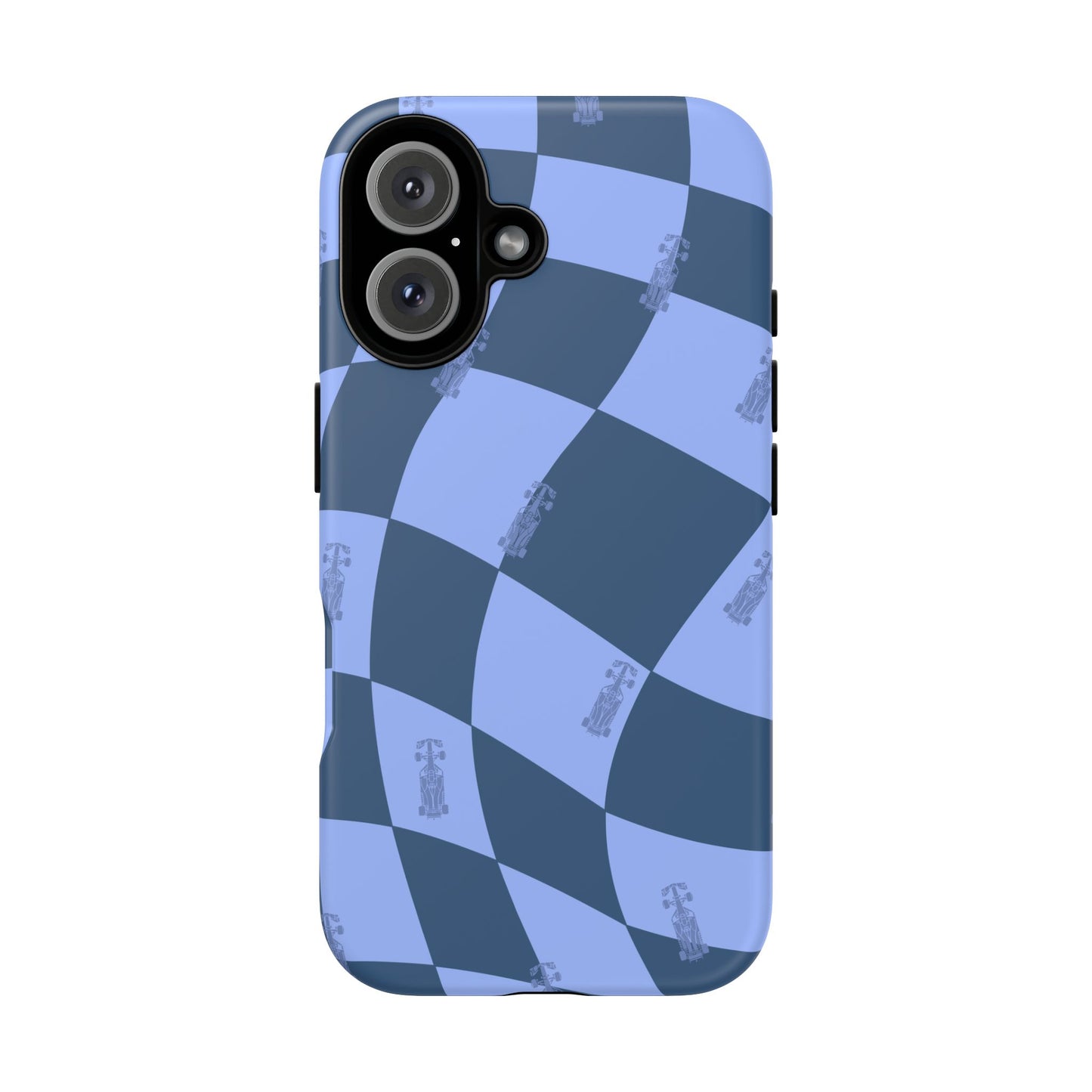 F1 Phone Case Blue Checkerboard Design, Trendy F1 Gift, Formula 1 Gift, Cute F1 Phone Case, Unique Formula One Phone Case