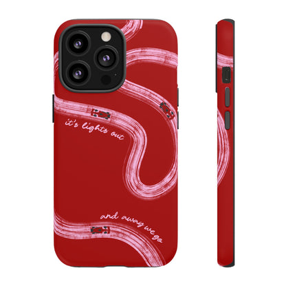 Red and Pink Lights Out F1 Phone Case Design, Trendy F1 Gift, Formula 1 Gift, Cute F1 Phone Case, Unique Formula One Phone Case