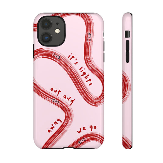 Pink and Red Lights Out F1 Phone Case Design, Trendy F1 Gift, Formula 1 Gift, Cute F1 Phone Case, Unique Formula One Phone Case