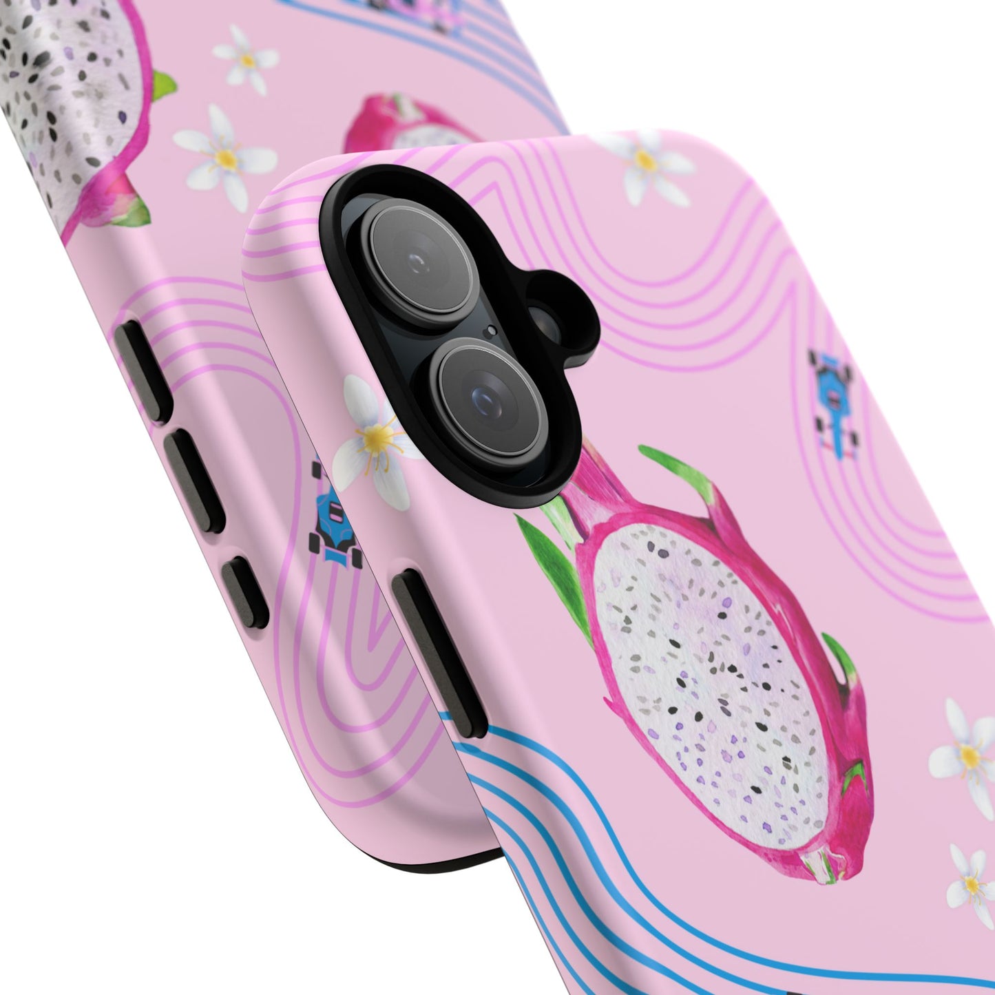 Pink F1 Alpine and Dragonfruit Phone Case, Trendy F1 Gift, Formula 1 Gift, Cute Fruit F1 Phone Case, Unique Phone Case