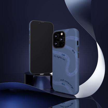 F1 Phone Case Monochrome Dark Blue Painted "its lights out and away we go", Trendy F1 Gift, Formula 1 Gift, Cute F1 Phone Case, Phone Case